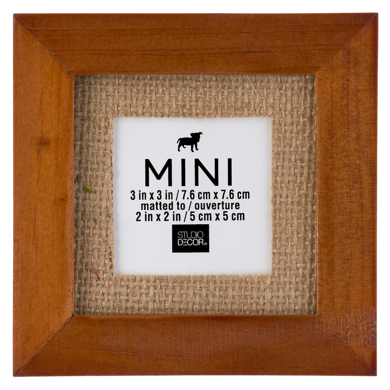 Mini Walnut Frame With Burlap Mat by Studio D&#xE9;cor&#xAE;